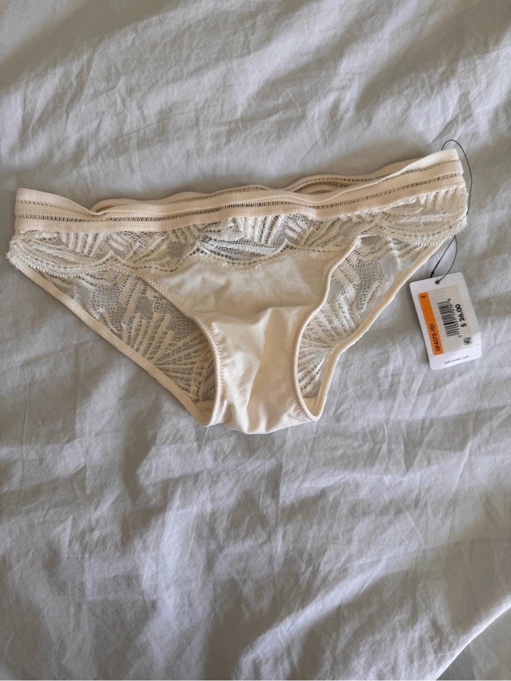 Calvin Klein Trim Bikini Panty in Soft Ivory